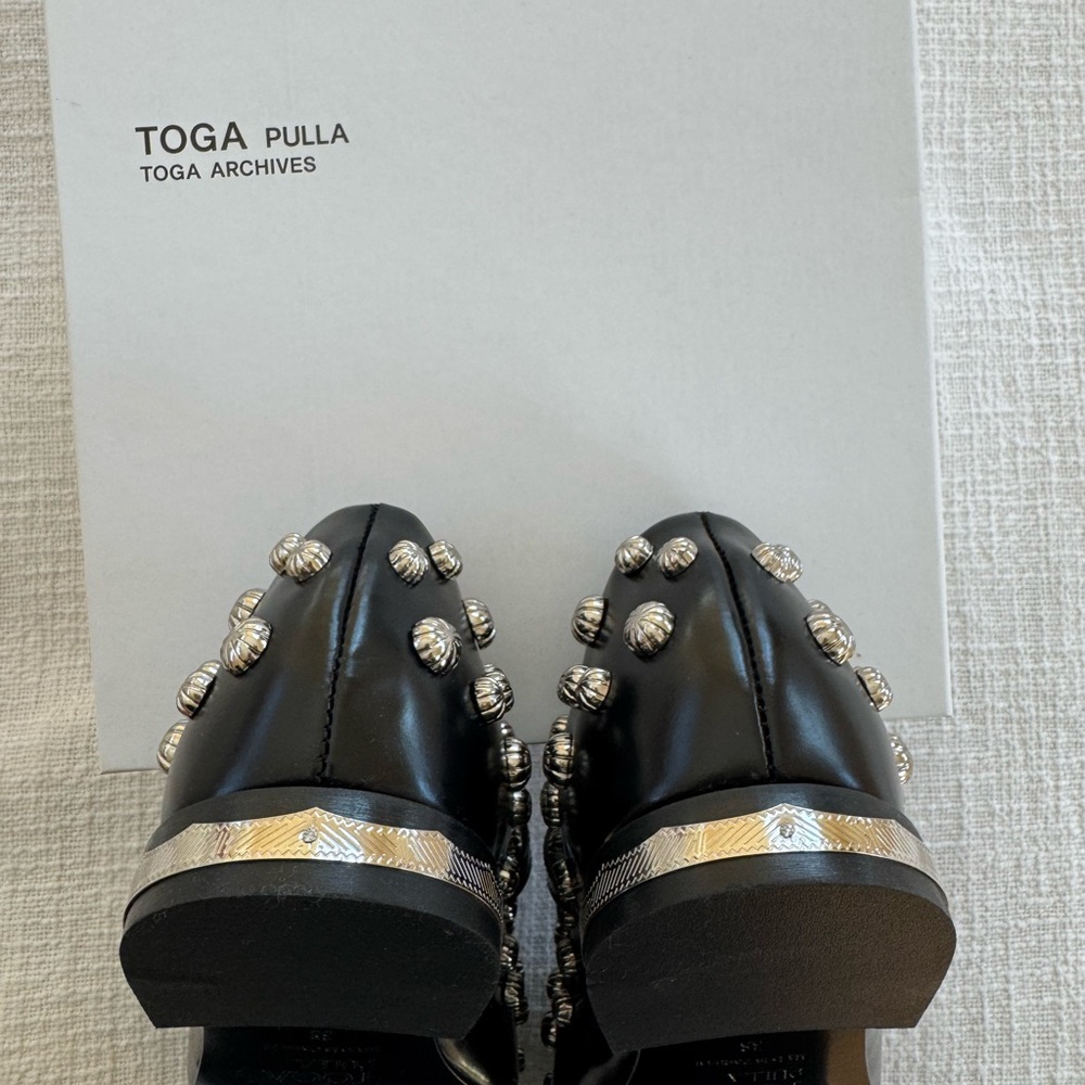 TOGA Pulla Black Studded Mary Jane Loafers - Picture 6 of 8